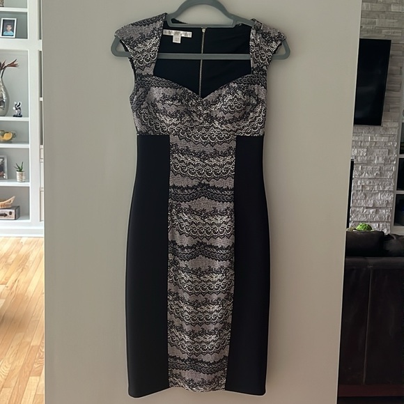 Boston proper black fitted dress, size 2 - Picture 2 of 4